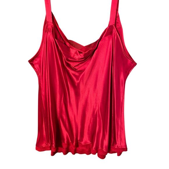 Resume Woman Ruby Red 100% Silk Bias-Cut Tank Top 3X - Picture 2 of 7